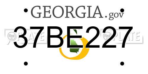 37BE227 Georgia License Plate