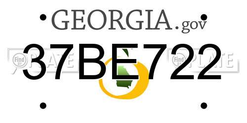 37BE722 Georgia License Plate
