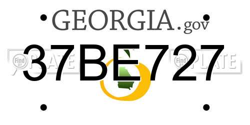 37BE727 Georgia License Plate