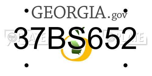 37BS652 Georgia License Plate