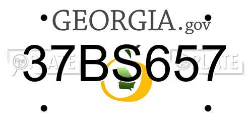 37BS657 Georgia License Plate