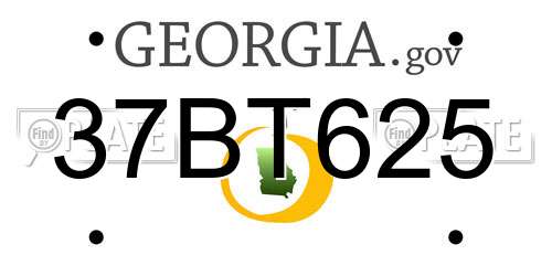 37BT625 Georgia License Plate