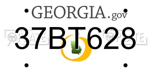 37BT628 Georgia License Plate