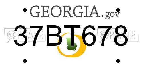 37BT678 Georgia License Plate