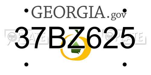 37BZ625 Georgia License Plate