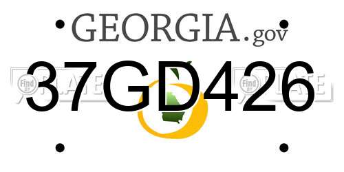 37GD426 Georgia License Plate
