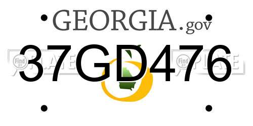 37GD476 Georgia License Plate