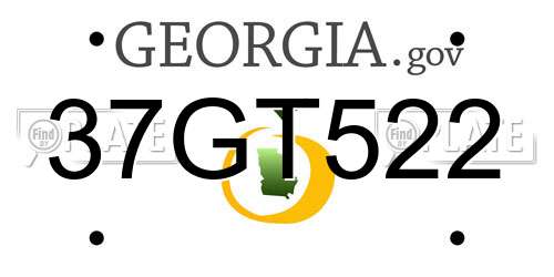 37GT522 Georgia License Plate