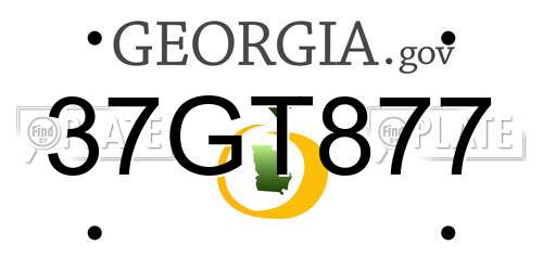 37GT877 Georgia License Plate