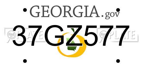 37GZ577 Georgia License Plate
