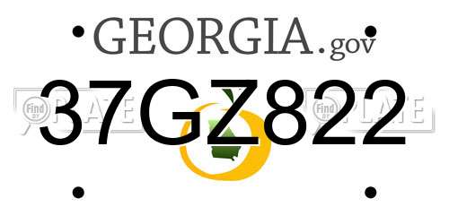 37GZ822 Georgia License Plate