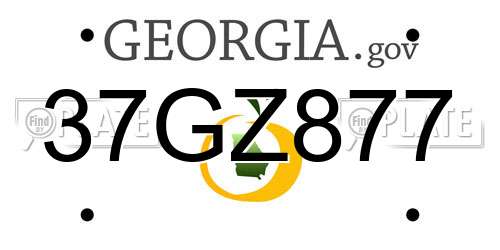 37GZ877 Georgia License Plate