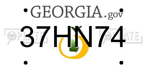 37HN74 Georgia License Plate