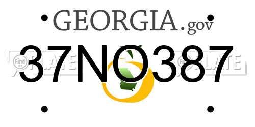 37NO387 Georgia License Plate