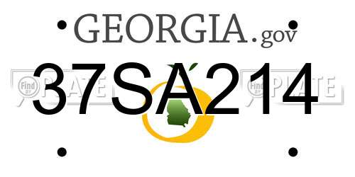 37SA214 Georgia License Plate