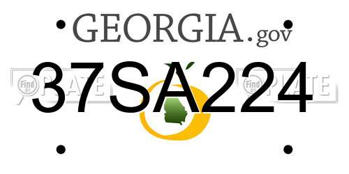 37SA224 Georgia License Plate