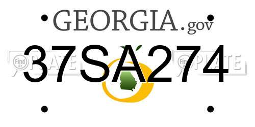 37SA274 Georgia License Plate