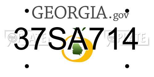 37SA714 Georgia License Plate