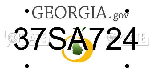 37SA724 Georgia License Plate