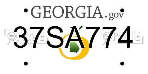 37SA774 Georgia License Plate
