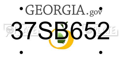 37SB652 Georgia License Plate