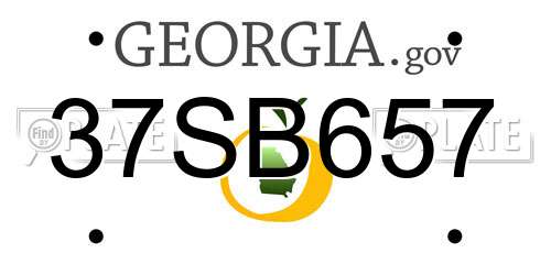 37SB657 Georgia License Plate
