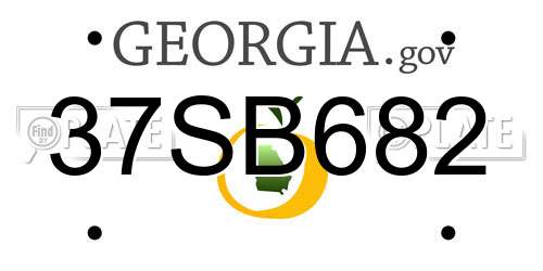 37SB682 Georgia License Plate