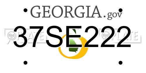 37SE222 Georgia License Plate