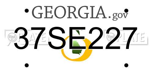 37SE227 Georgia License Plate