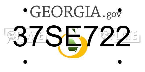 37SE722 Georgia License Plate