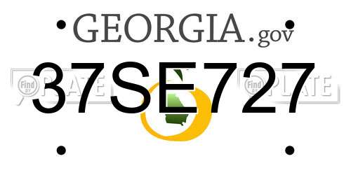 37SE727 Georgia License Plate