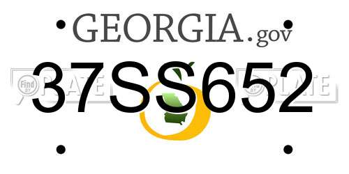 37SS652 Georgia License Plate