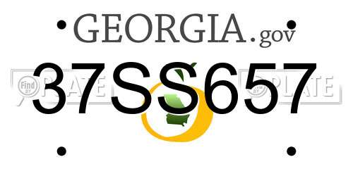 37SS657 Georgia License Plate