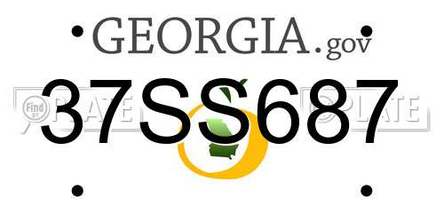 37SS687 Georgia License Plate