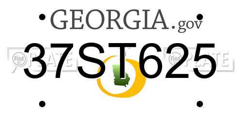 37ST625 Georgia License Plate