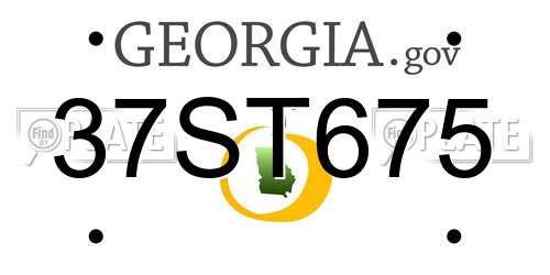 37ST675 Georgia License Plate
