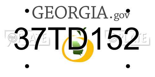 37TD152 Georgia License Plate
