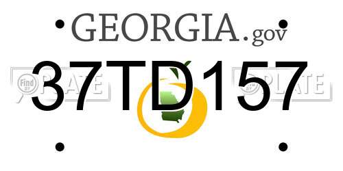37TD157 Georgia License Plate
