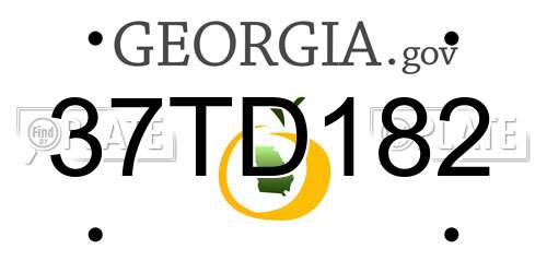 37TD182 Georgia License Plate