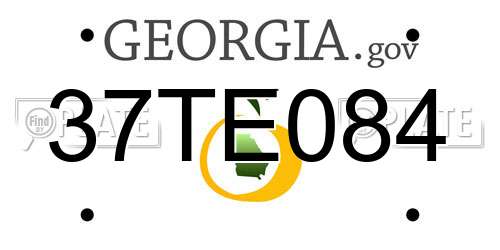 37TE084 Georgia License Plate