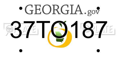 37TO187 Georgia License Plate