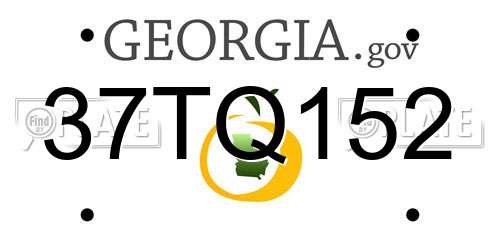37TQ152 Georgia License Plate