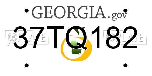 37TQ182 Georgia License Plate