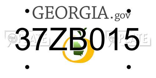 37ZB015 Georgia License Plate