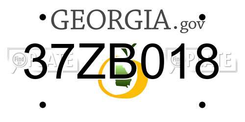 37ZB018 Georgia License Plate