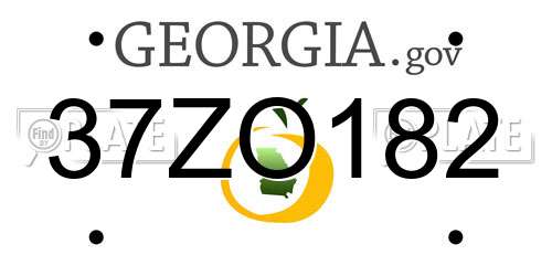 37ZO182 Georgia License Plate