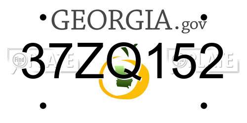 37ZQ152 Georgia License Plate