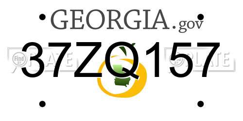 37ZQ157 Georgia License Plate
