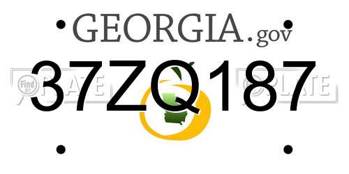 37ZQ187 Georgia License Plate
