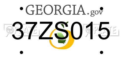 37ZS015 Georgia License Plate